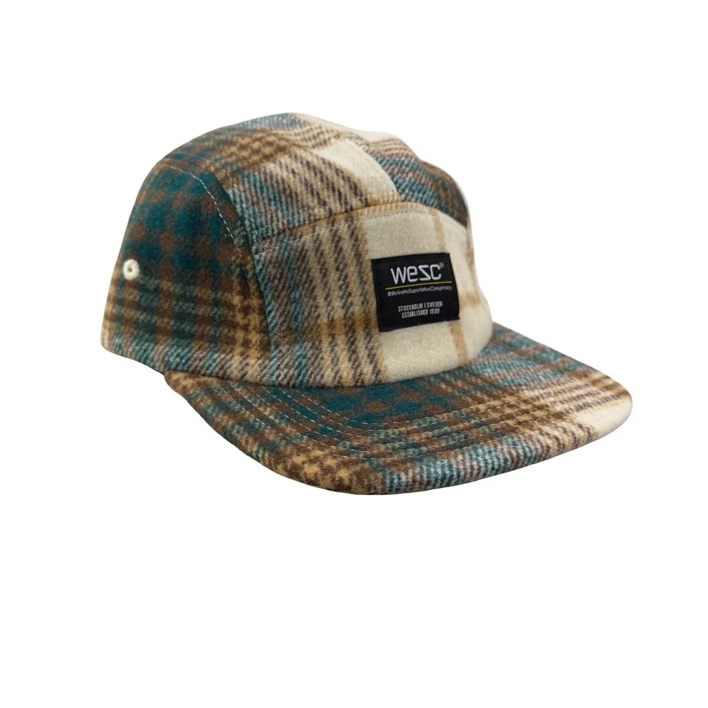 WESC We Are the Superlative Conspiracy 5 panel camper tweed Swedish hat‎